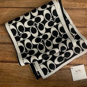 Coach scarf black and silver, reversible